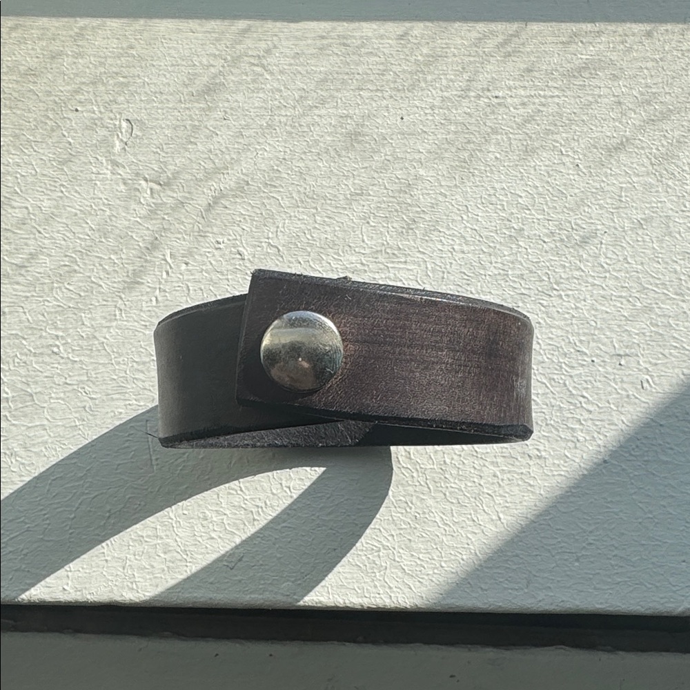 Handmade in Canada Black Leather Bracelet
